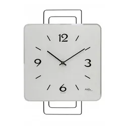 AMS -Wanduhr Silber Quarz 42cm- 9690