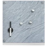 Hti-Living Memoboard Glas 1 Memoboard 3 Magneten 1 Stift grau