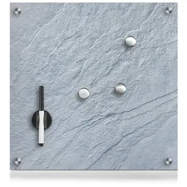 Hti-Living Memoboard Glas 1 Memoboard 3 Magneten 1 Stift grau