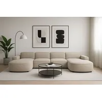 kaiser möbel Ecksofa Cursal Round U-Form – großes modulares Sofa mit sanften Rundungen, Einzelsofa beige