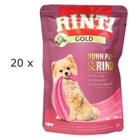 RINTI Sparpaket RINTI Gold Huhn Pur & Rind 20 x 100g Hundenassfutter