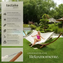 Tectake Hängematte XXL weiß inkl. Gestell