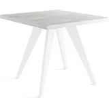 WFL GROUP Esstisch Hellgrau, Holzwerkstoff, 6-Sitzer, Quadratisch,Quadratisch, 100x76x100 cm, Esszimmer, Tische, Esstische