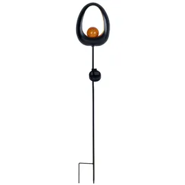 ETC Shop Solarleuchte Flamme Metall Glas H 93 cm 3er Set gelb