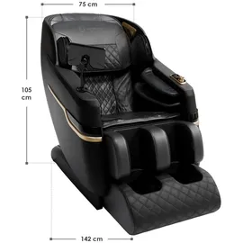 Juskys Massagesessel mit Ganzkörpermassagefunktion Kunstleder 142 x 75 x 105 cm Schwarz