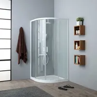 Kiamami Valentina Duschkabine mit Eckeinstieg und weißen Rahmen 80x80 cm | Venere - Transparent