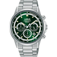 Lorus Sports Chronograph Quartz Green Dial Stainless Steel Bracelet Mens Watch RT393JX9