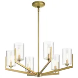 Elstead Lighting Pendelleuchte Hängelampe Deckenleuchte Esszimmerlampe Messing 6-flammig D 71,1cm