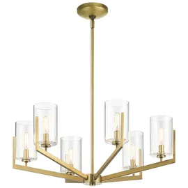 Elstead Lighting Pendelleuchte Hängelampe Deckenleuchte Esszimmerlampe Messing 6-flammig D 71,1cm