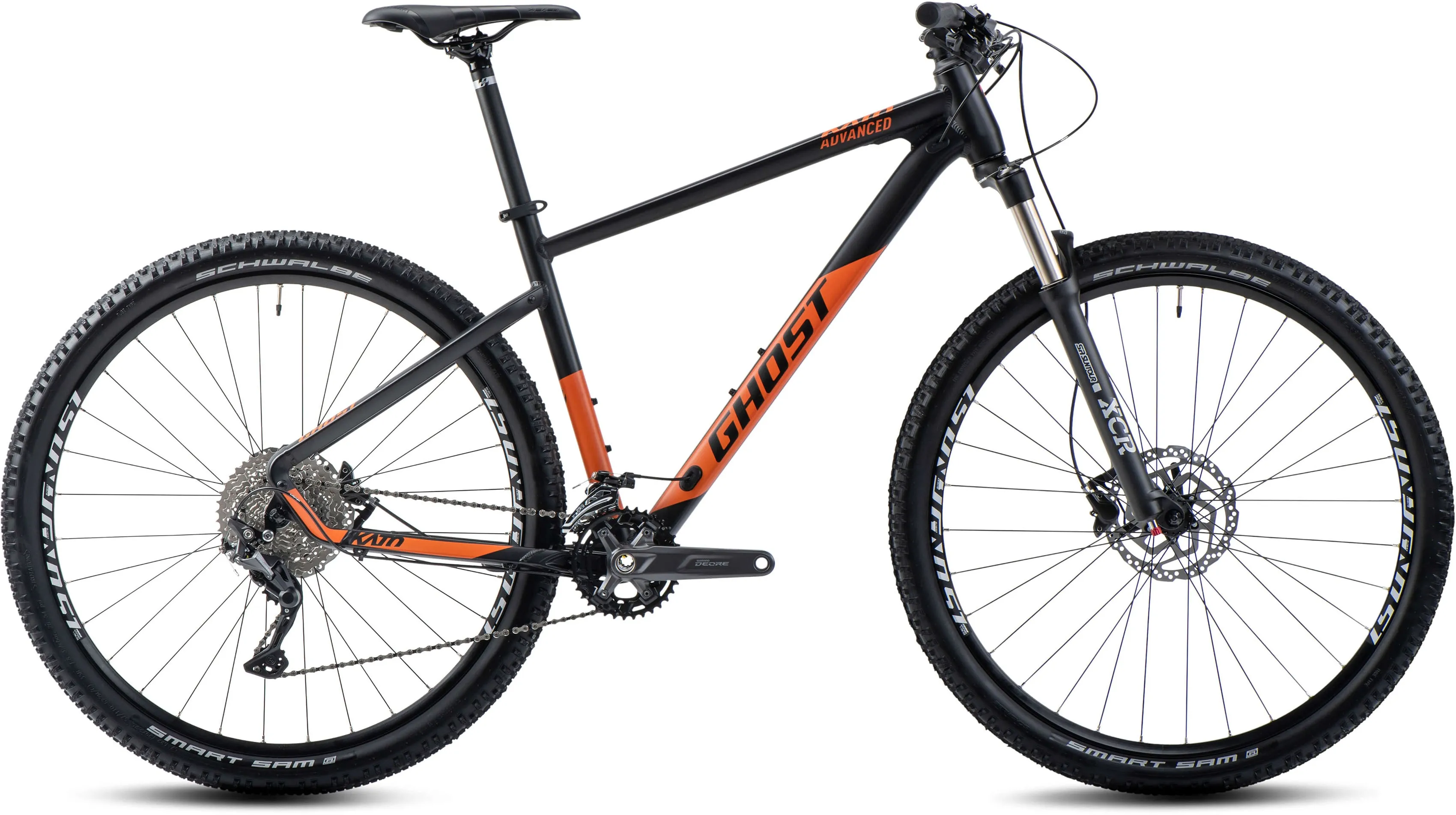 Ghost Mountainbike »Kato Advanced 27.5 AL«, 10 Gang, microSHIFT, Adventix Schaltwerk, Kettenschaltung, für Damen und Herren, Kettenschaltung Ghost orange-schwarz 44 cm