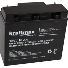 kraftmax Industrial Pro Bleiakku [ 12V / 18Ah ] AGM Hochleistungs- Blei Akku der Neusten Generation