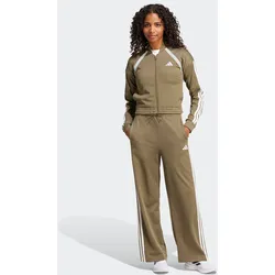 Trainingsanzug ADIDAS SPORTSWEAR "W TEAMSPORT TS", Damen, Gr. XS, grün (olive strata), Obermaterial: 53% Baumwolle, 47% Polyester, sportlich, Sportanzüge