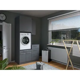 laundreezy Mehrzweckschrank-Set 118 x 238 x 68 cm Grau