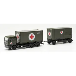 Herpa TANKS 747042 1:87 MAN TGA L Container-Hängerzug"Bundeswehr/SAN"