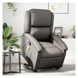 vidaXL Massagesessel mit Aufstehhilfe Leder 86,5 x 99,5 x 0 cm Grau