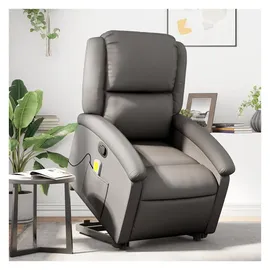 vidaXL Massagesessel mit Aufstehhilfe Leder 86,5 x 99,5 x 0 cm Grau