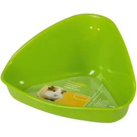 Kerbl Pet Ecktoilette für Kleintierkäfig, Nagertoilette, 16 x 11 x 8 cm, dunkelgrün, aus Kunststoff, leicht zu reinigen, platzsparend