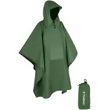 TOMSHOO Regenponcho für Herren, Regencape, Wander-Poncho, Fahrradponcho, 3-in-1, multifunktional - Einheitsgröße