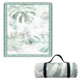 Hayisugal Picknickdecke 200x200 cm Verdickte Stranddecke Sandfrei Wasserdicht Campingdecke Picknickmatte Tragbare Picknickdecke für Strand,Picknick,Wandern,Park,Reisen, Pflanzen N, 150 x 200 cm