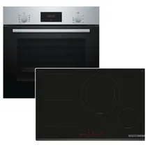 Bosch Backofen Teleskopauszug + Induktionskochfeld Booster Home Connect autark 80cm