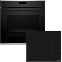 Bosch Einbau-Backofen-Set, HBA271BB3 + HEZ538000 + PIF63KHC1E, Einbau-Backofen, Induktionskochfeld, Clip-Auszug HBDPAL763