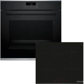 Bosch Einbau-Backofen-Set, HBA271BB3 + HEZ538000 + PIF63KHC1E, Einbau-Backofen, Induktionskochfeld, Clip-Auszug HBDPAL763