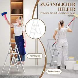 Homcom Trittleiter Klapptrittleiter 3 Stufen