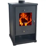 Kaminofen EKO 96175 Anthrazit Holzofen 7 kW Kamin Ofen Dauerbrandofen Werkstattofen Schwedenofen Hüttenofen Heizofen - Grau