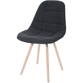 Mendler Esszimmerstuhl HWC-A60 II, Stuhl Küchenstuhl, Retro 50er Jahre Design ~ Stoff/Textil grau