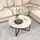 luxuskollektion Runder Couchtisch Schwarz Holz 88 x 44,5 cm