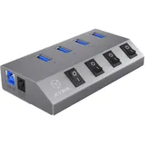 Icy Box IB-HUB1405 - 4 Port USB 3.0 Hub und Ladegerät,