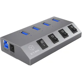Icy Box IB-HUB1405 - 4 Port USB 3.0 Hub und Ladegerät,