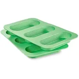 Betty Bossi Backform Mini-Baguettes Brot 6 Brötchen Silikon grün