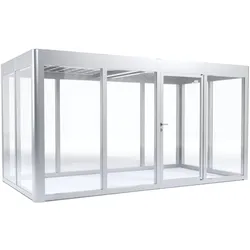 SunElements Design Gewächshaus SunGarden Energy mit Photovoltaikdach 4.2 ALU Natur, Wände: 6mm Acrylglas klar, Dach: Doppelglasmodule 40 % Transparenz