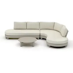 BEST Lounge Set SALERNO, Aluminium / Kissen Sunproof (100 % Polypropylen) Sand