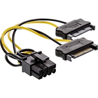 InLine Stromadapter intern, 2x SATA zu 8pol für PCIe