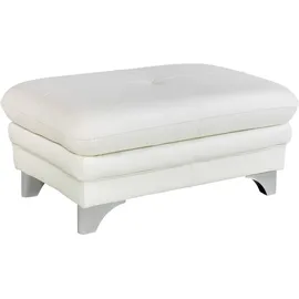 Cotta Polstergarnitur COTTA "Enterprise", weiß (altweiß), Leder PAMPAS,mit Kopfteilverstellung,mit Armteilverstellung, Sitzmöbel-Sets, Set bestehend aus: 2-Sitzer mit Kopfteilverstellung & Hocker