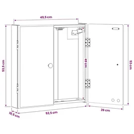 vidaXL Dartboard Schrank BREDA Altholz 52,5 x 10,5 x 53,5 cm