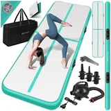 Kesser KESSER® Turnmatte Aufblasbar Airtrack 2m/3m/4m/5m/6m Fitness-Matte Gymnastikmatte inkl. Tragetasche & elektr. Luftpumpe Yogamatte, Tumbling Matten, Trainingsmatte, Turn- & Fitness