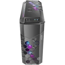 Azza Storm 6000 ARGB ATX Gaming Tower, schwarz, RGB Beleuchtung, Glasfenster