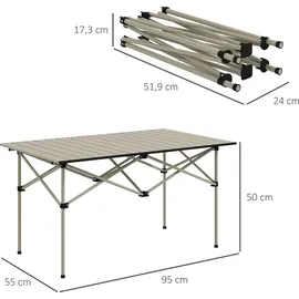 Outsunny Campingtisch Klapptisch Khaki