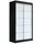 A&J MöbelLand Schiebetürenschrank PARIS 120 x 215 x 59,5 cm Schwarz/Weiß