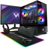 Vibox VI-74 Gaming PC - 22 Zoll Set Komplett - AMD Ryzen 3200GE 4GHz - Radeon Vega 8 - 8GB RAM - 2TB HDD - Windows 11 - WiFi