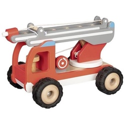 goki Spielzeug-Feuerwehr Feuerwehr Leiterwagen, 27,3 x 17 x 16,5 cm Holz Feuerwehrauto Holzfeuerwehr rot