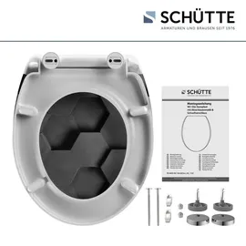Schütte WC-Sitz Grey Hexagons Duroplast