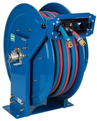 Schlauchaufroller Schweißtechnikausführung, Schlauch -ø 16,5x6/17x10, 15 m - weiß