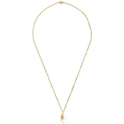 Gemshine Kette mit Anhänger 'PERLE MT KORALLE' gold coloured Hellbraun Damen 