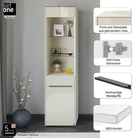 Set One by Musterring Standvitrine Reno 185 x 48 x 42 cm Beige