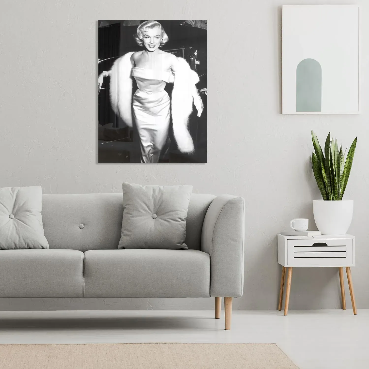 queence Acrylglasbild »Glam«, Schwarz-Weiß, Marilyn Monroe, Fine Art-Print in Galeriequalität queence grau