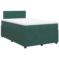 VidaXL Boxspringbett mit Matratze Dunkelgrün 120x200 cm Samt